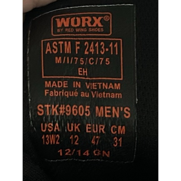 NWOT WORX by Red Wing‎ Shoes Men's STK9605 Athletic Safety Toe Low 13W - Picture 11 of 12